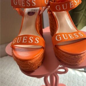 Guess Orange Wedge Sandals